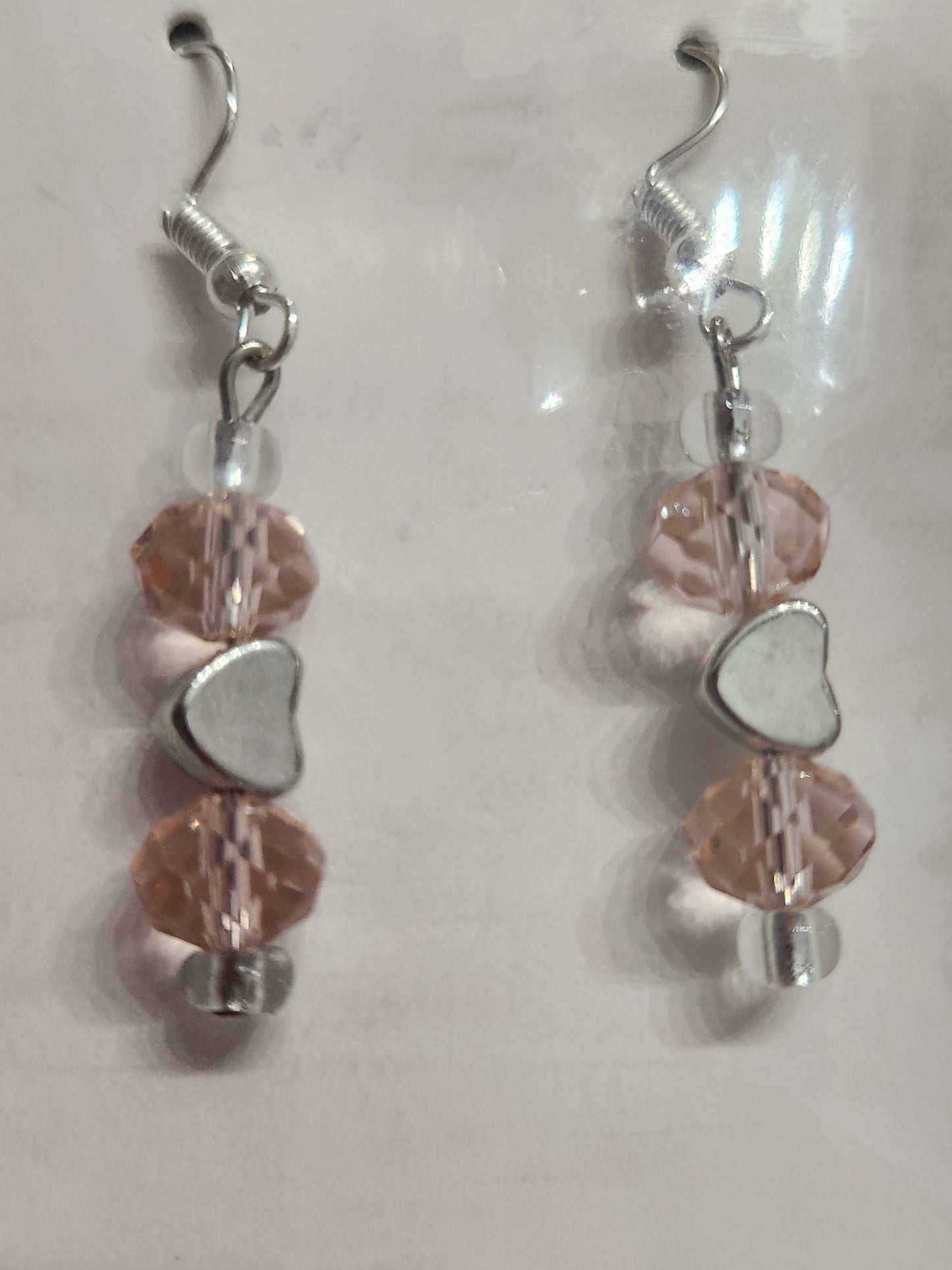 Heart with Coral Bead Earrings