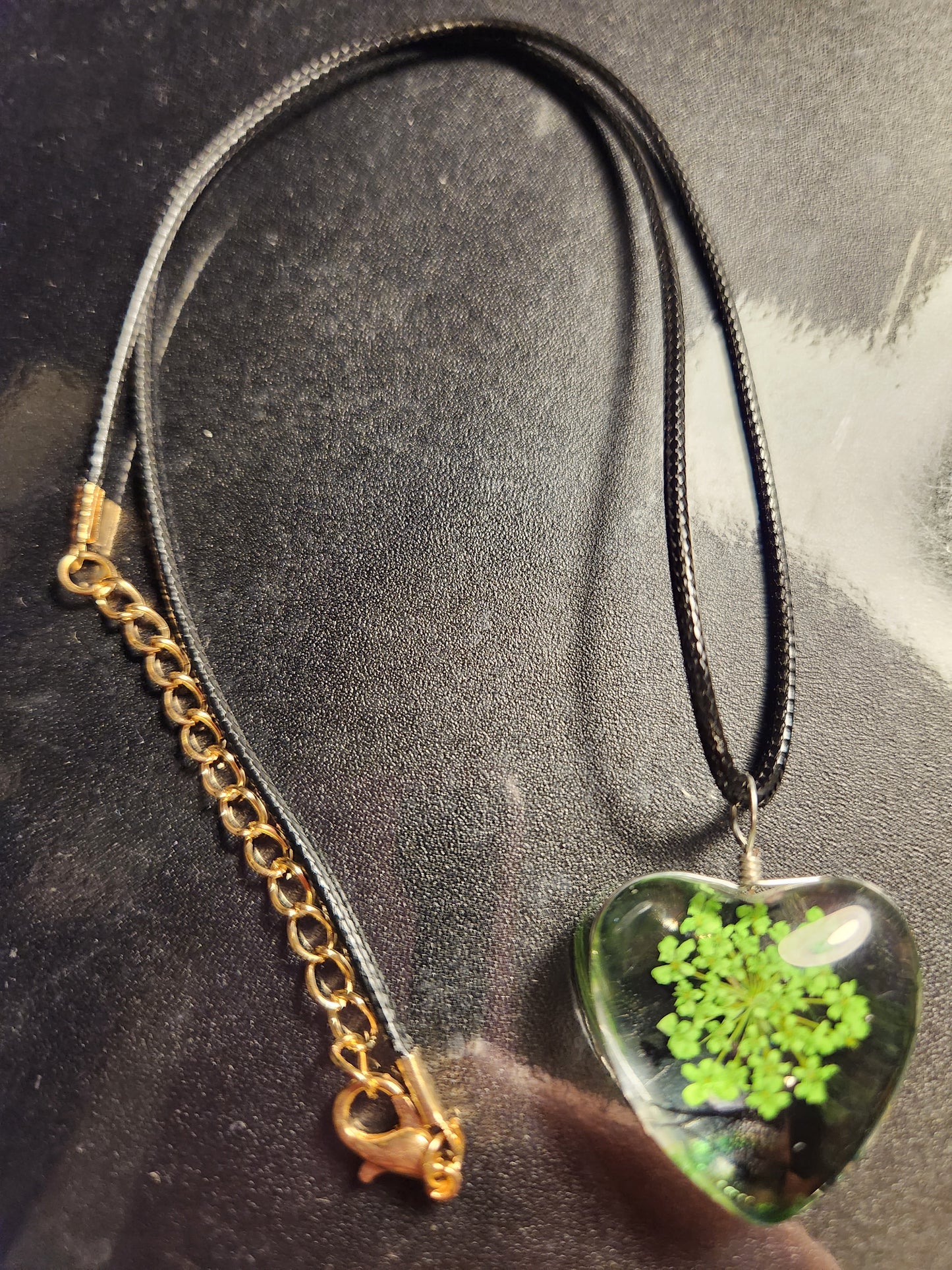 Green Heart Tree Necklace