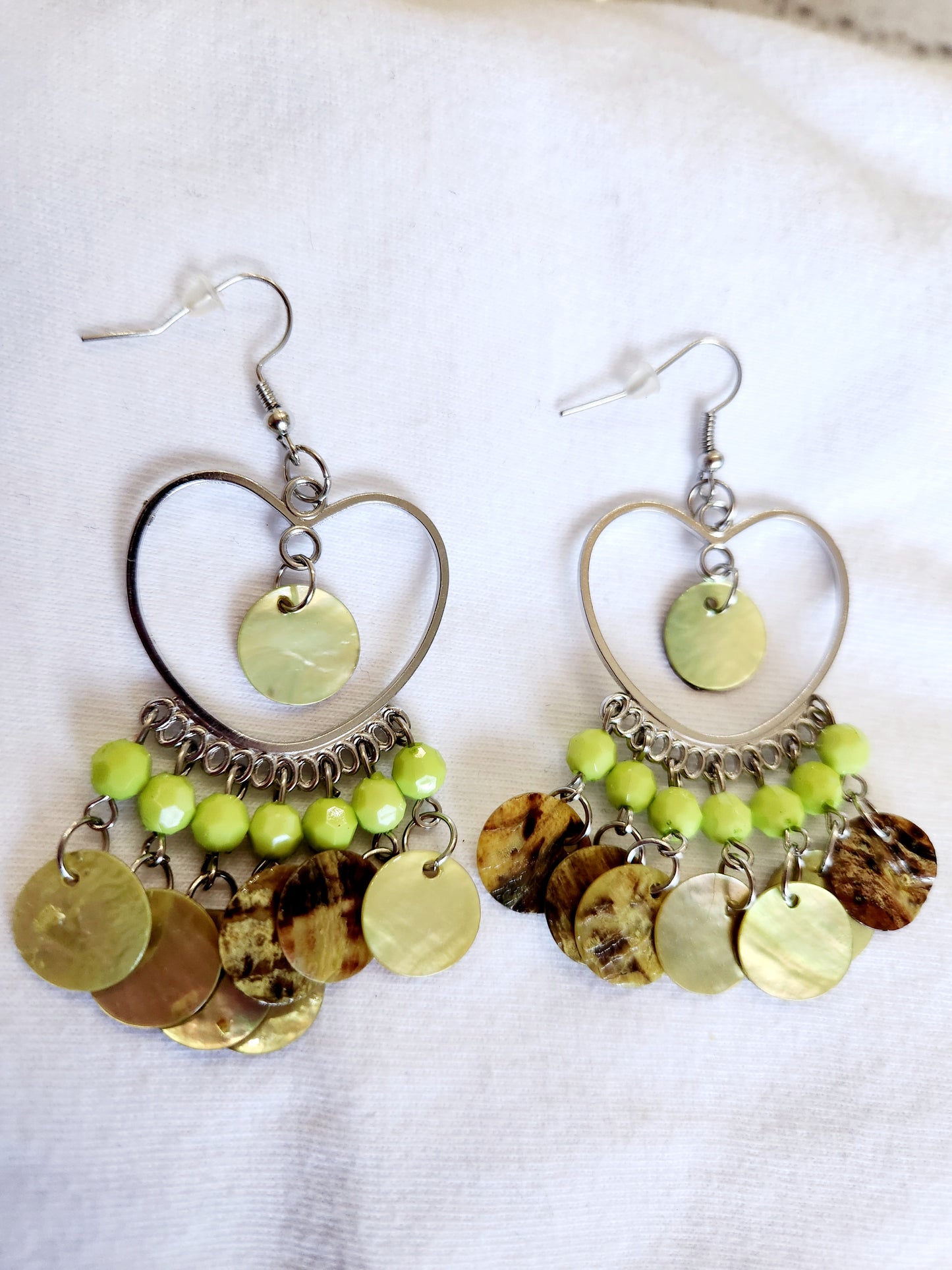 Green Theme Heart Earring