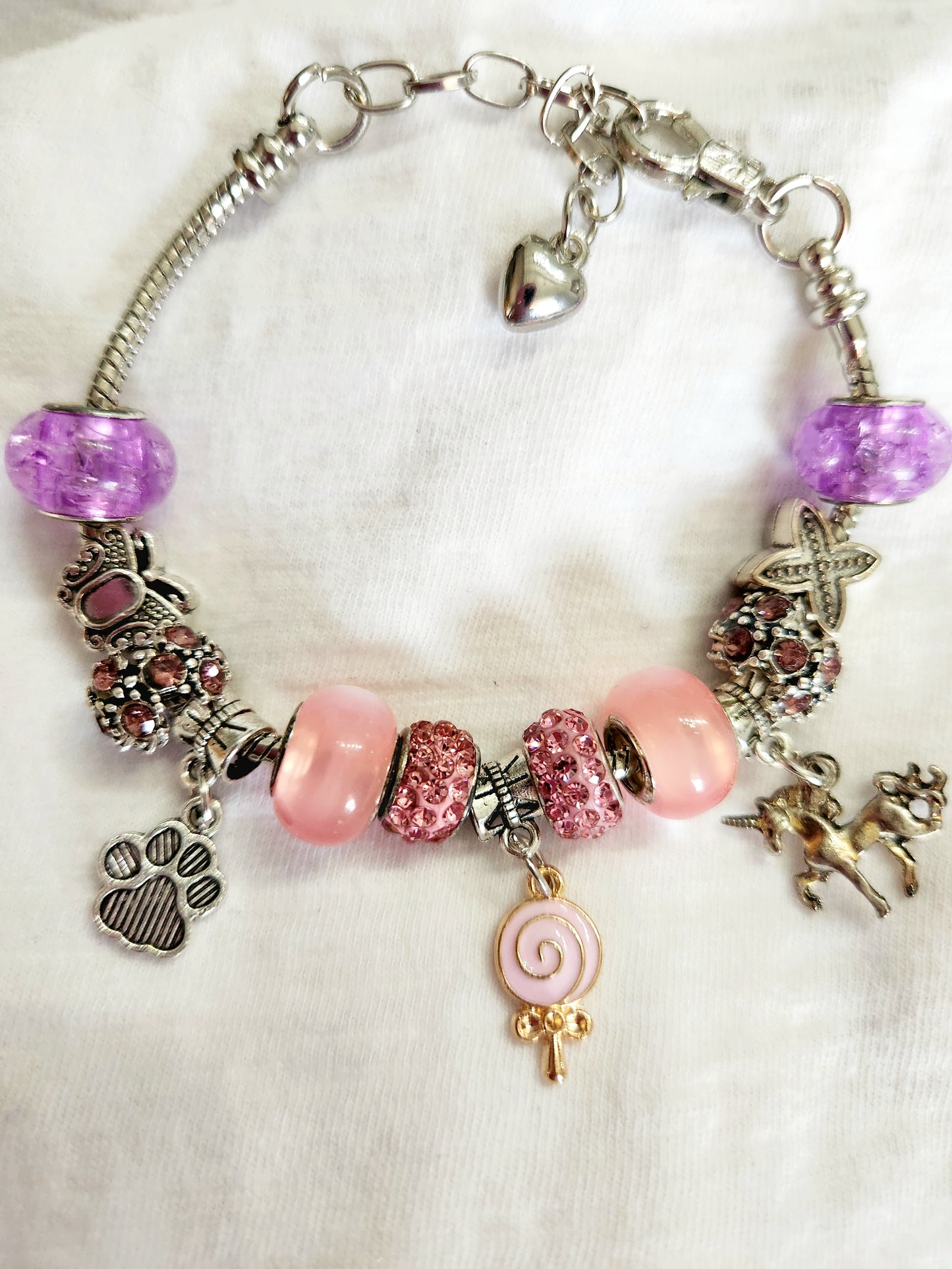 Lollipop Pink with Purple Bracelet