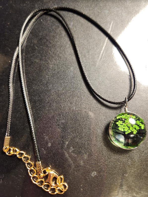 Green Circle Tree Necklace