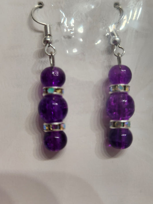 Purple and Silver Earrings