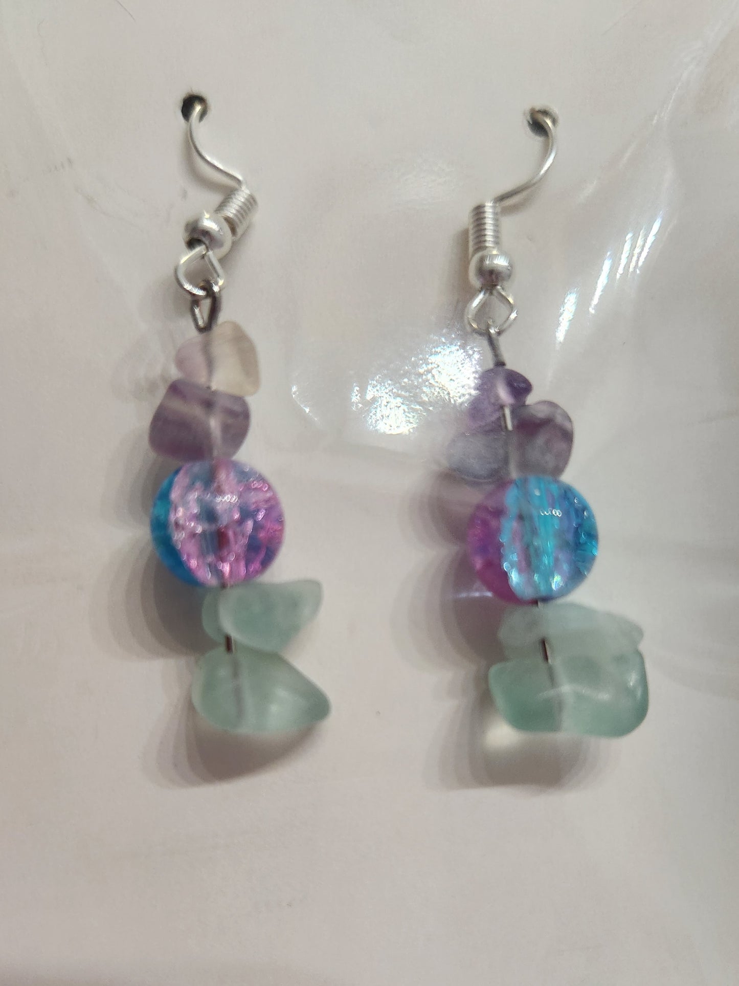 Lavender Teal Combo Earrings