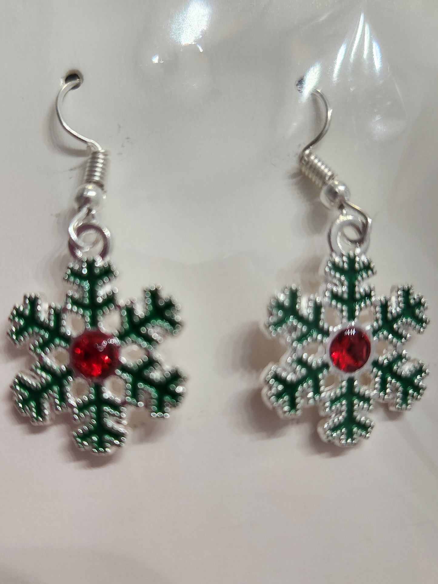 Christmas Silver Snowflake Earrings