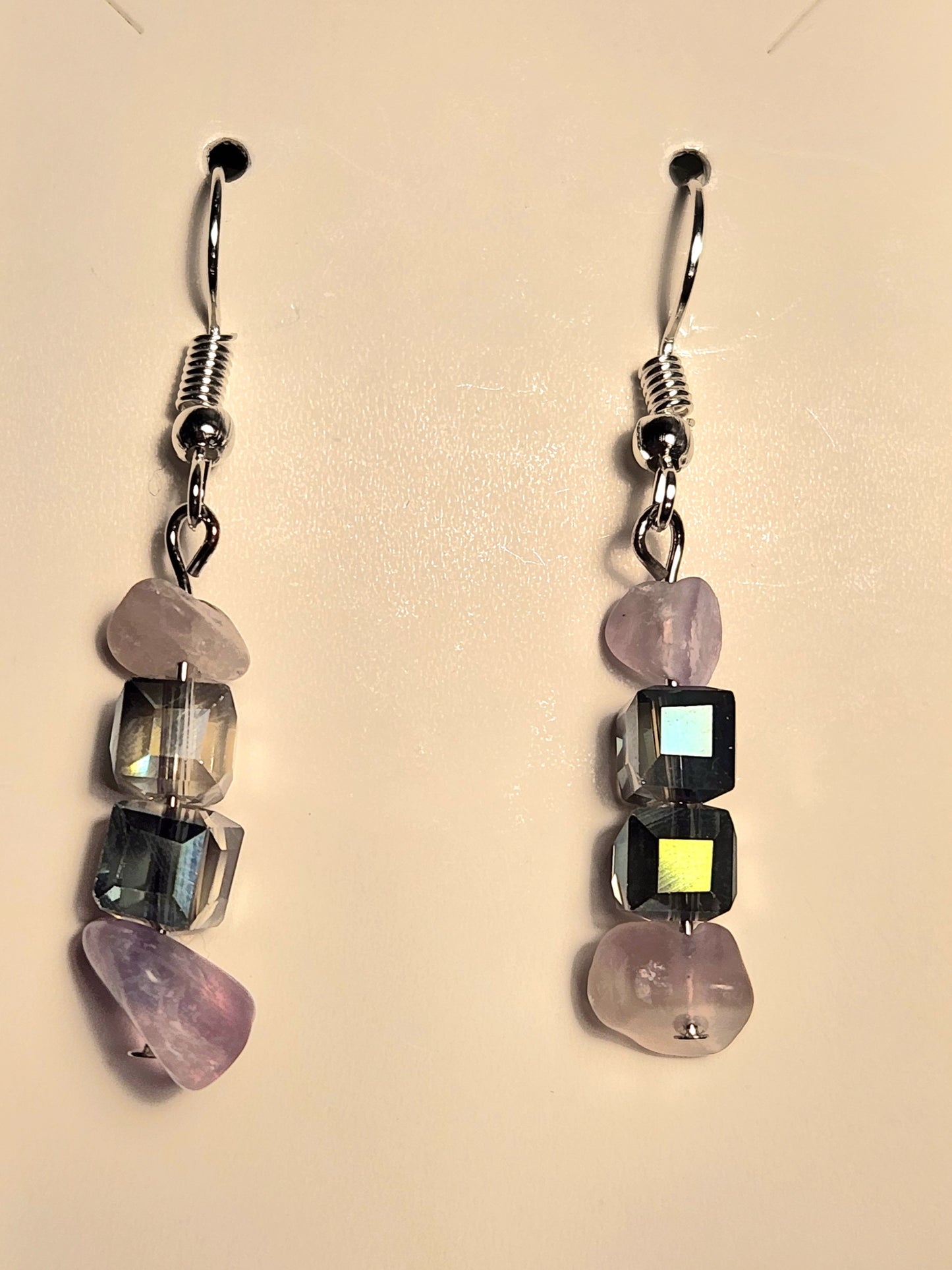 Lavender rocks with clear cube charms