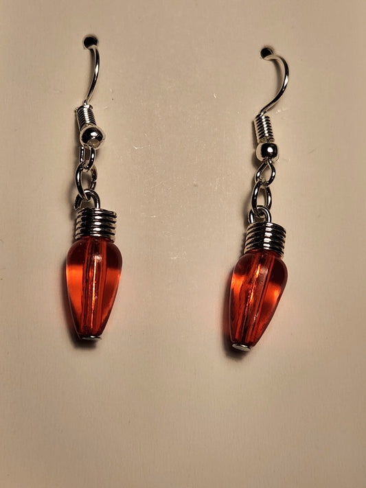 Red Christmas Light Earrings