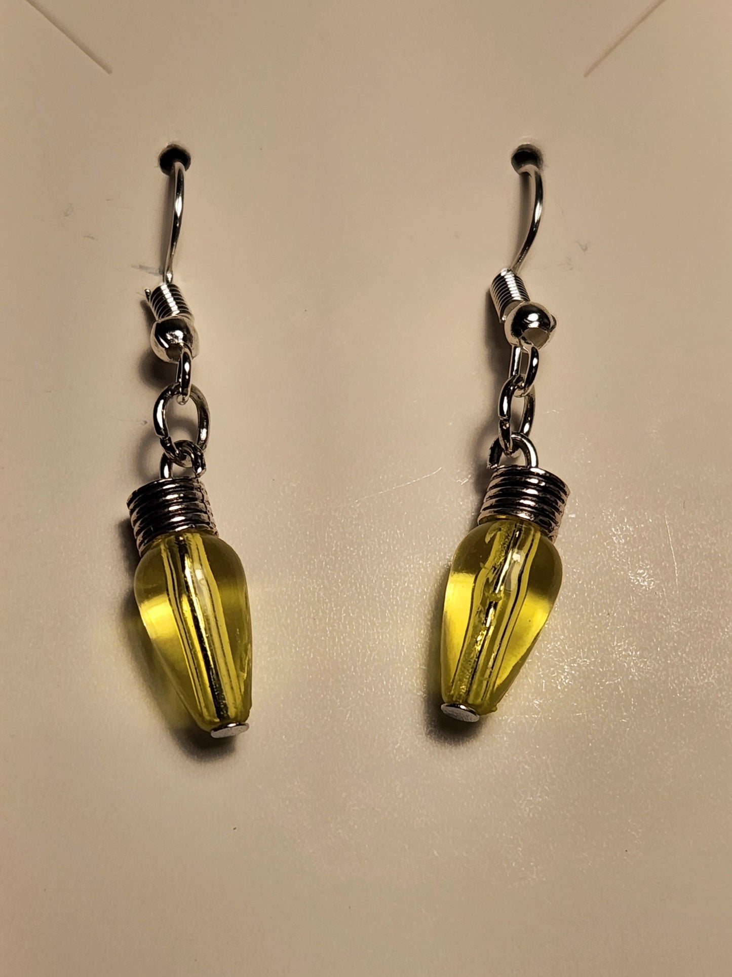 Yellow Christmas Light Earrings