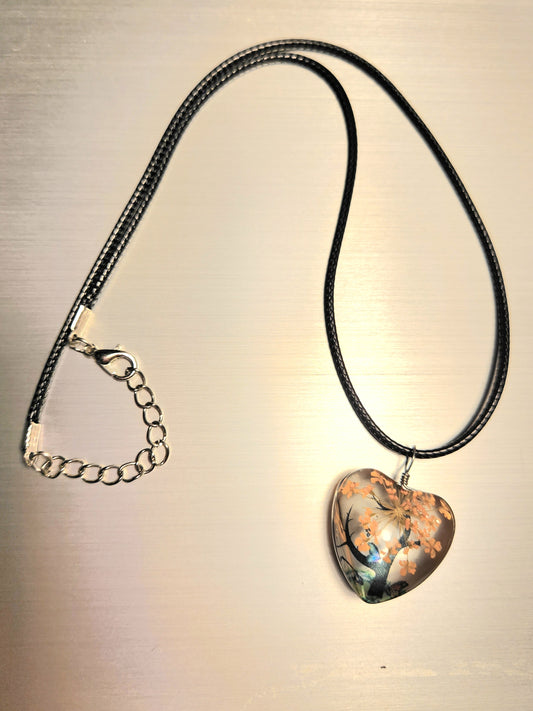 Yellow Heart Tree Necklace