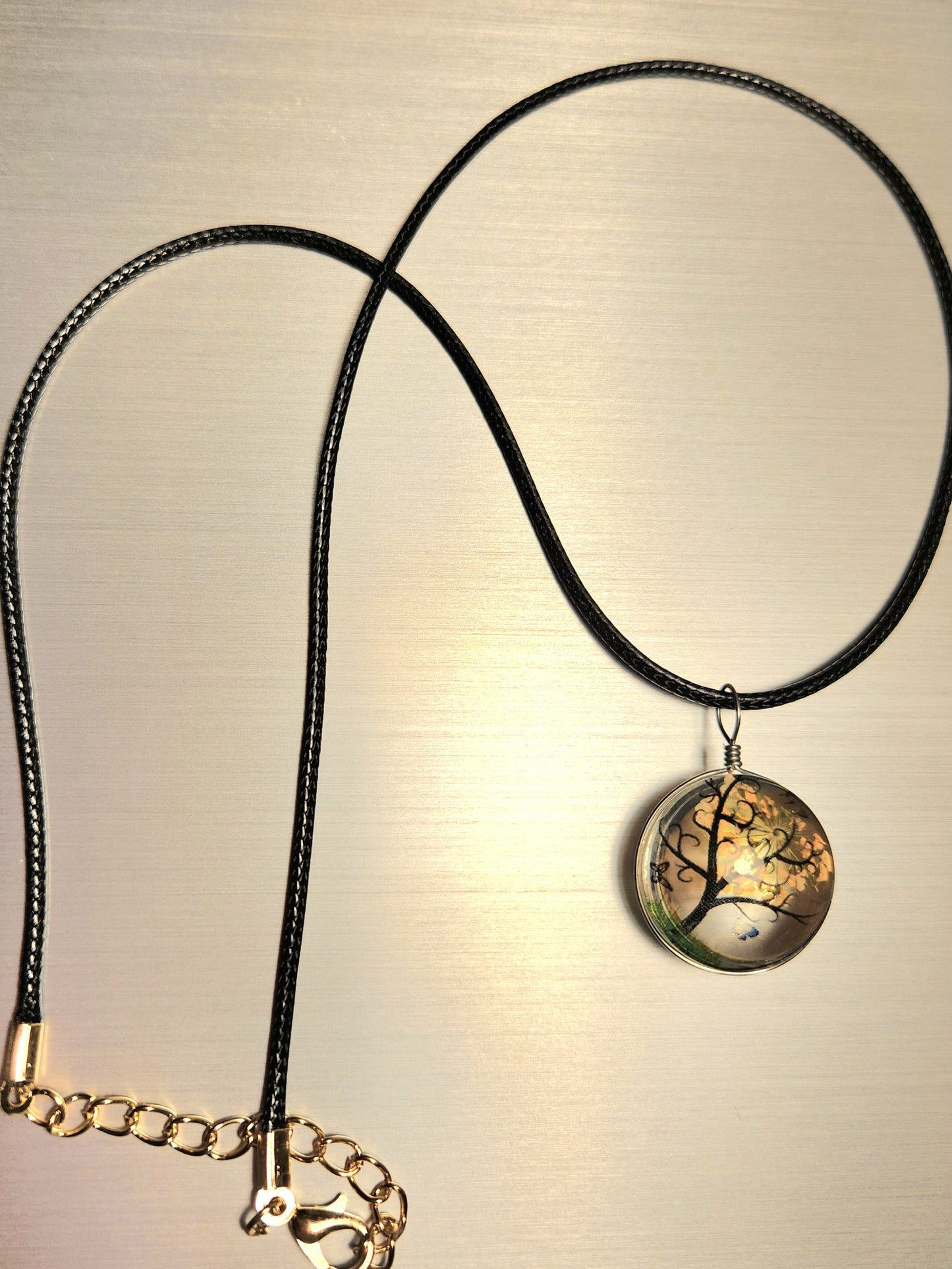 Yellow Circle Tree Necklace