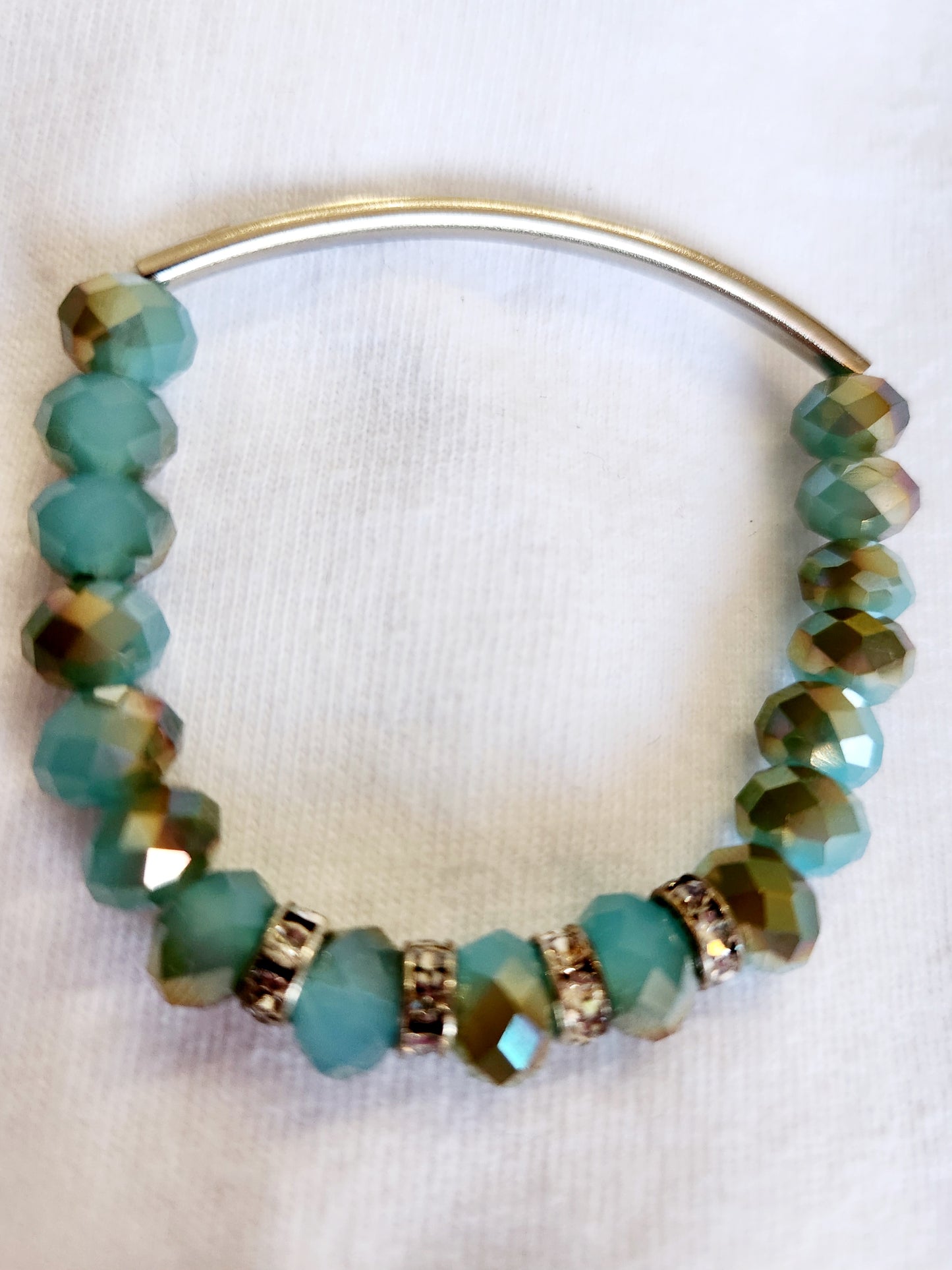 Pale Turquoise Bling Elastic Bracelet