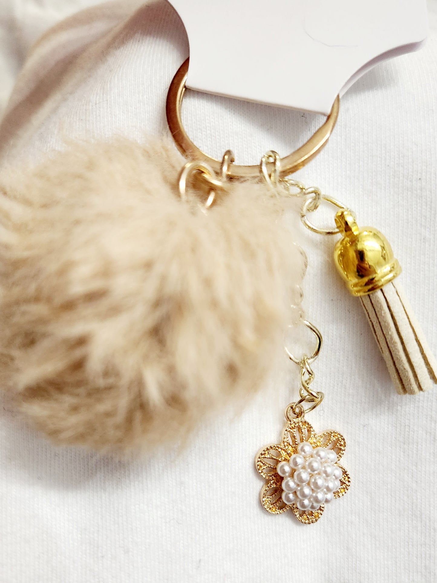 Khaki Flower Keychain
