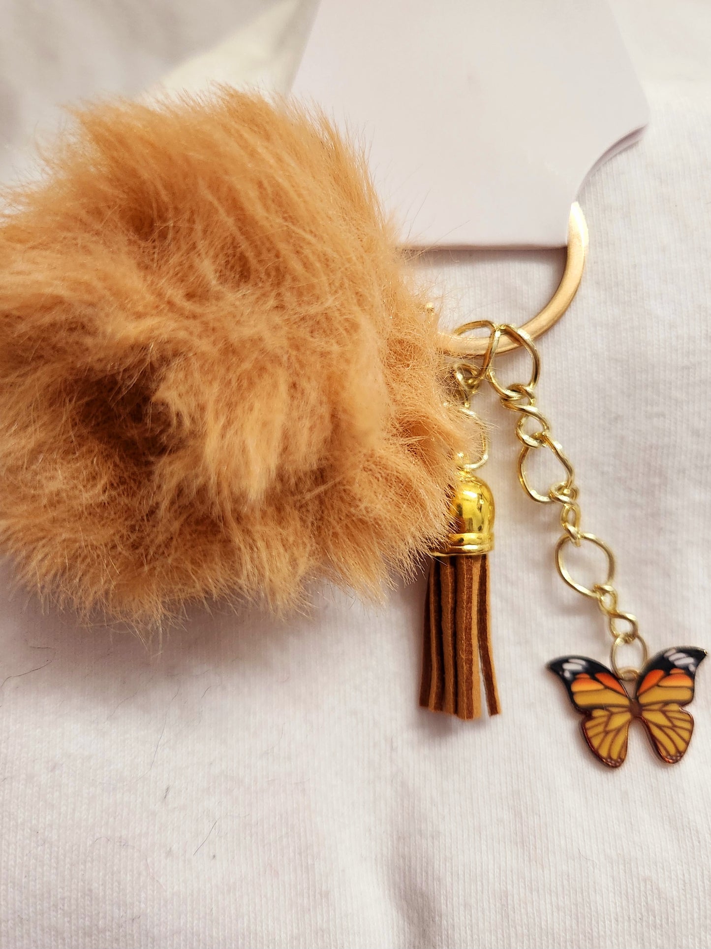 Soft Brown Butterfly Keychain