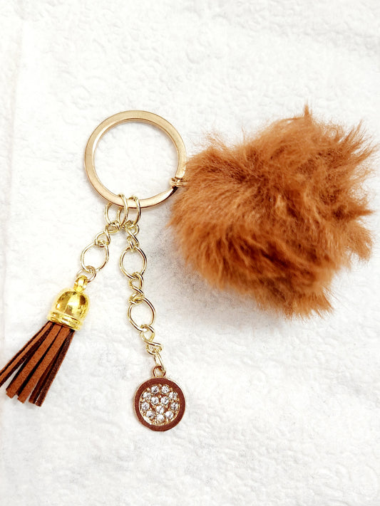 Windsor Tan Color Bling Keychain