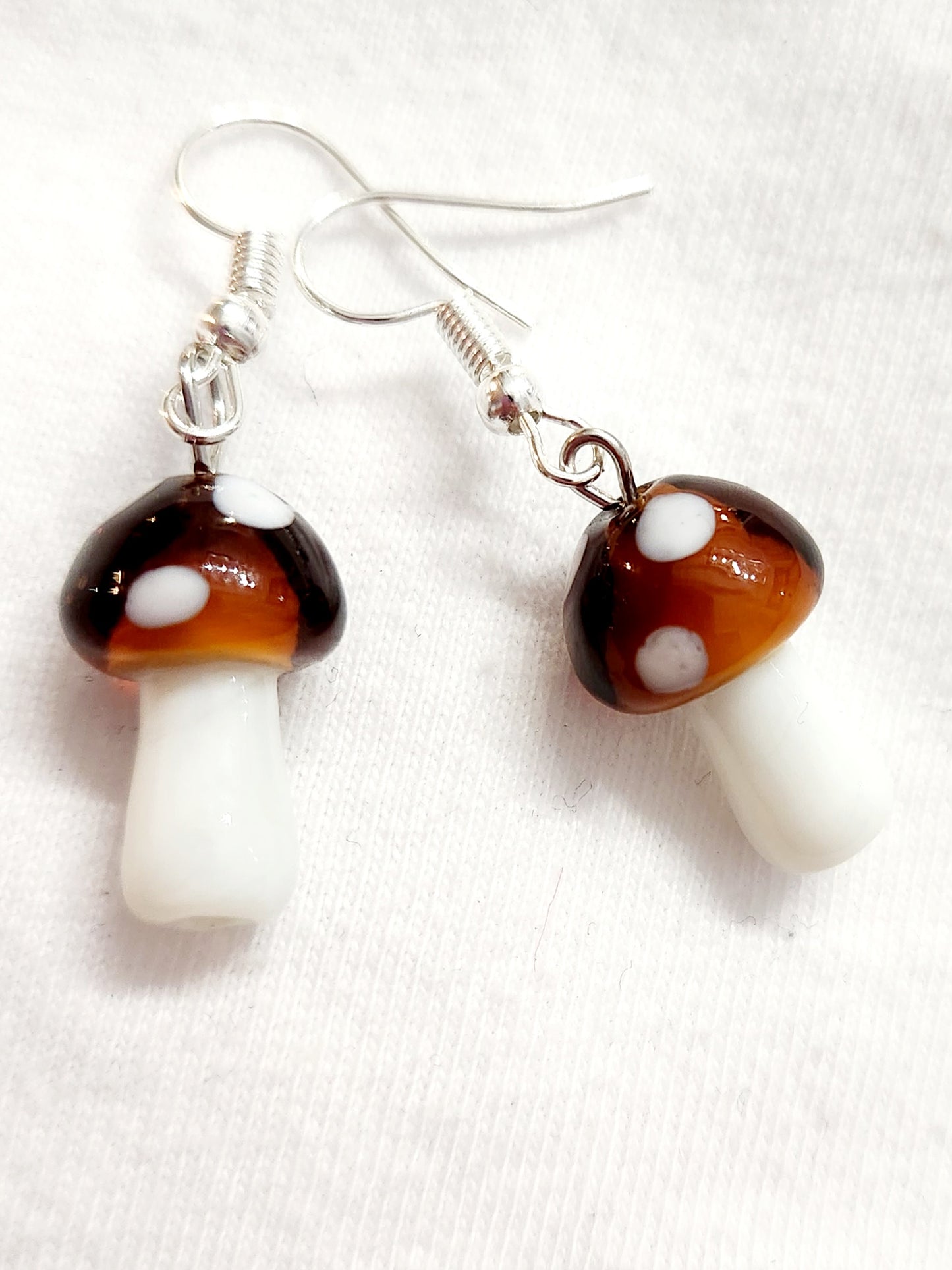 Brown Mushroom Earrings