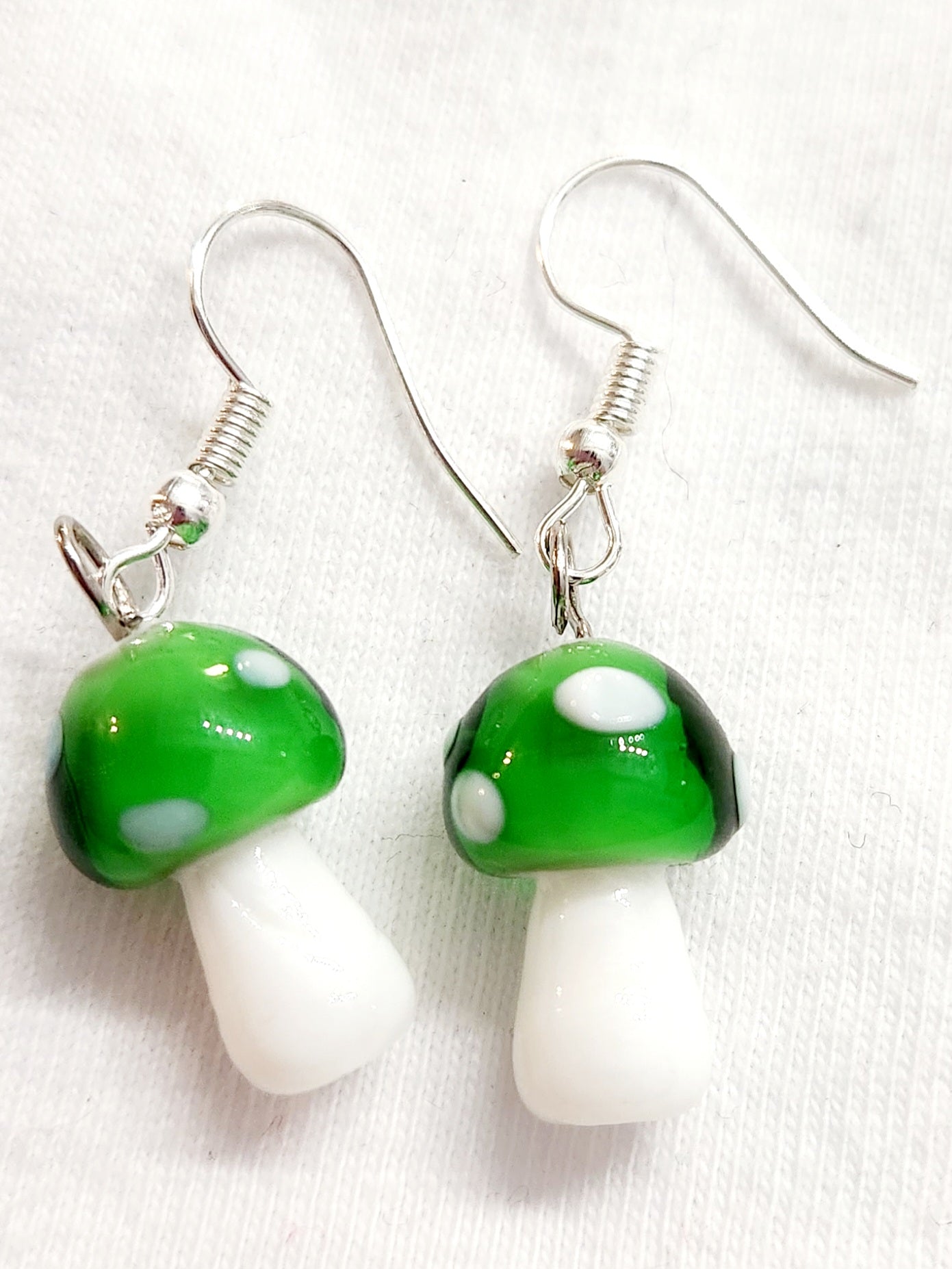 Green Mushroom Earrings