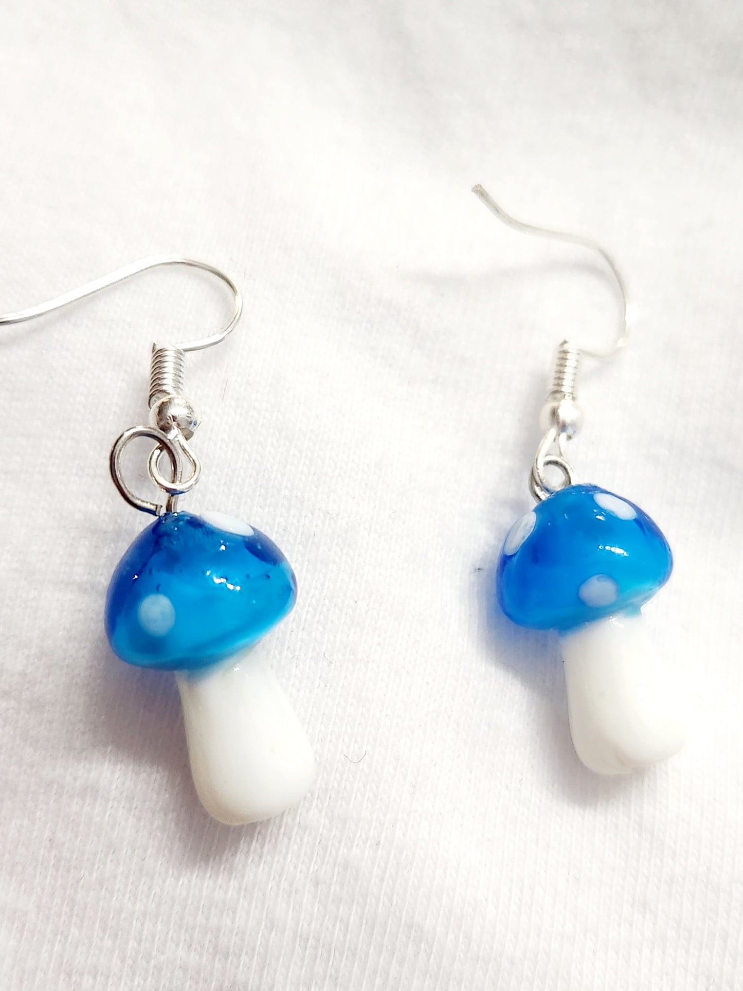 Blue Mushroom Earrings