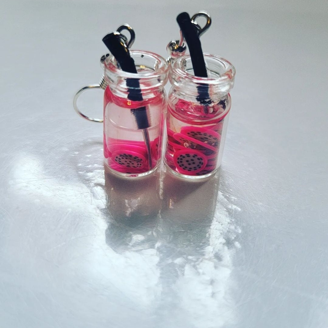 Boba Dragon Fruit earrings