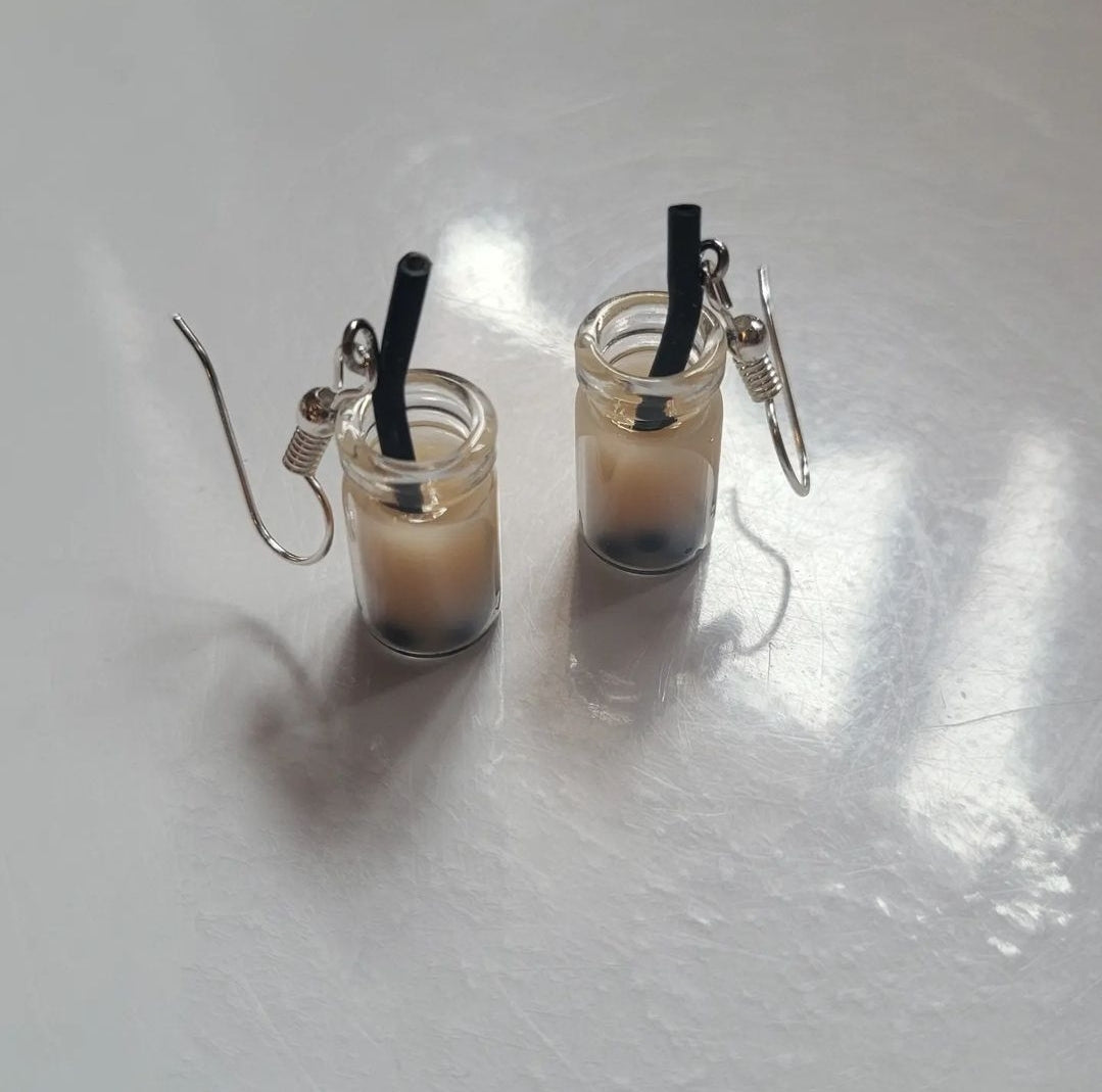 Boba cafe con leche earrings