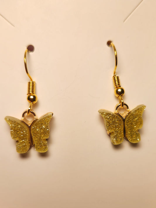 Butterfly Lemon lime earrings