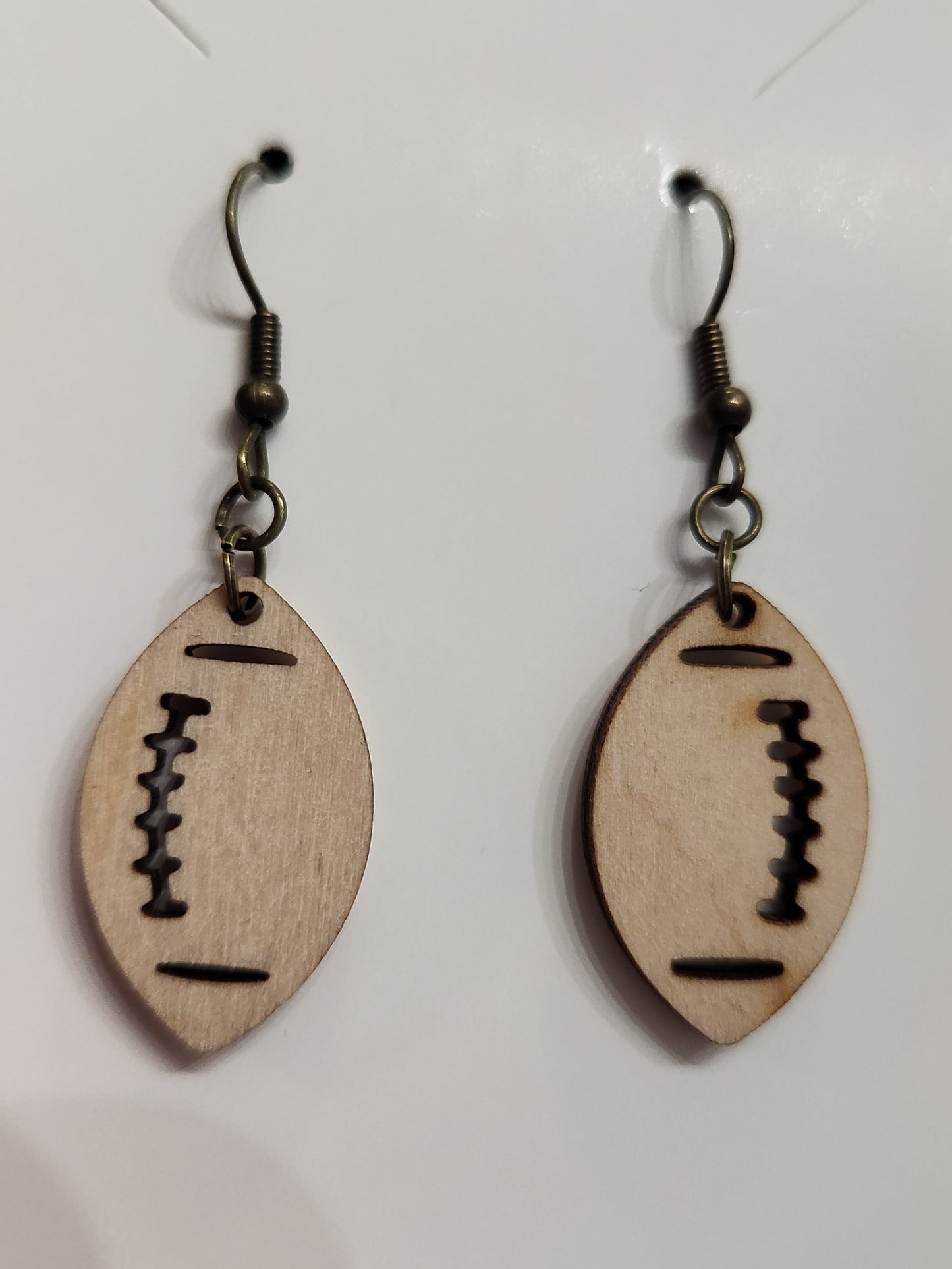 Football wood earrings