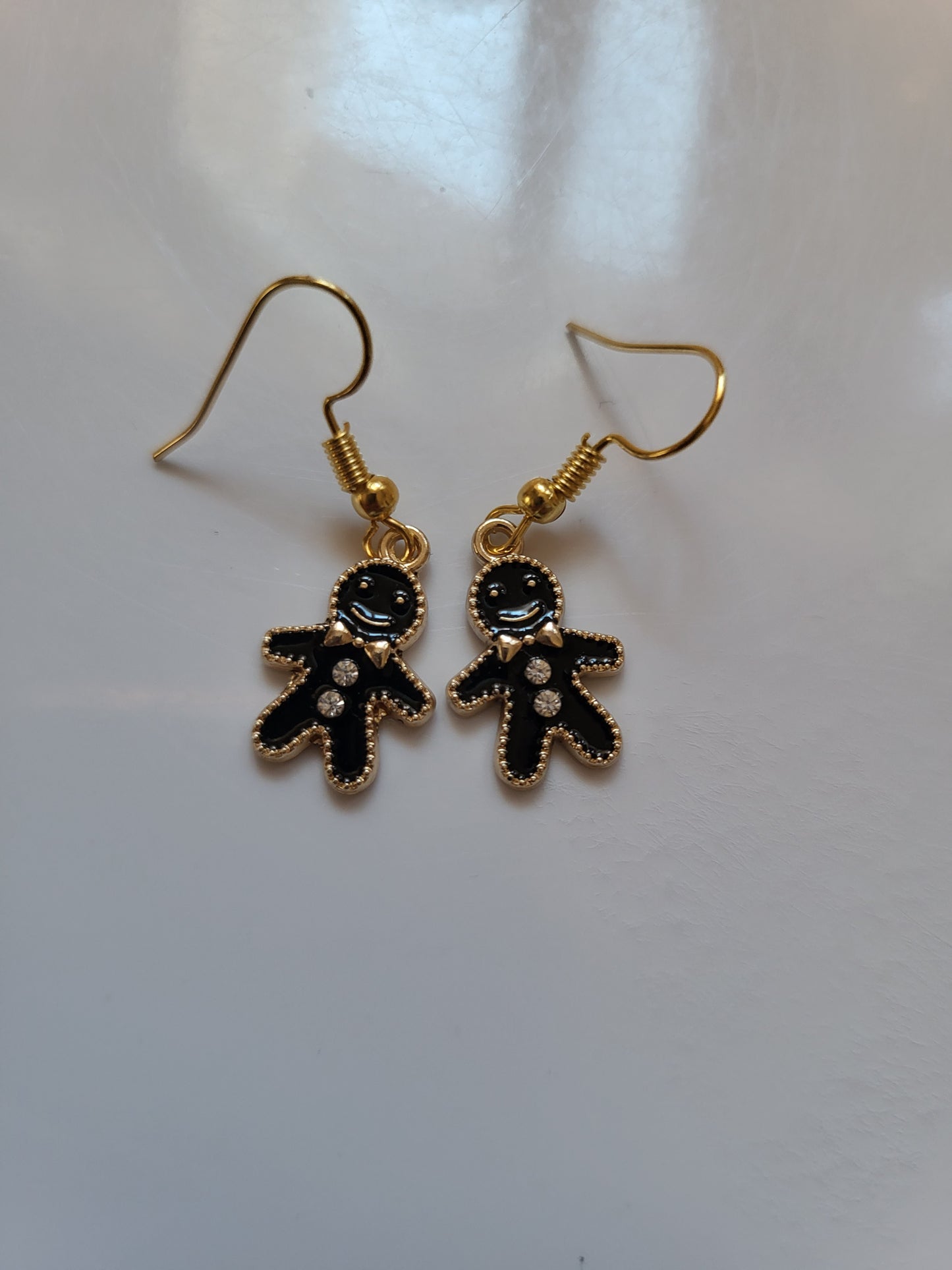 Gingerbread Man black earrings