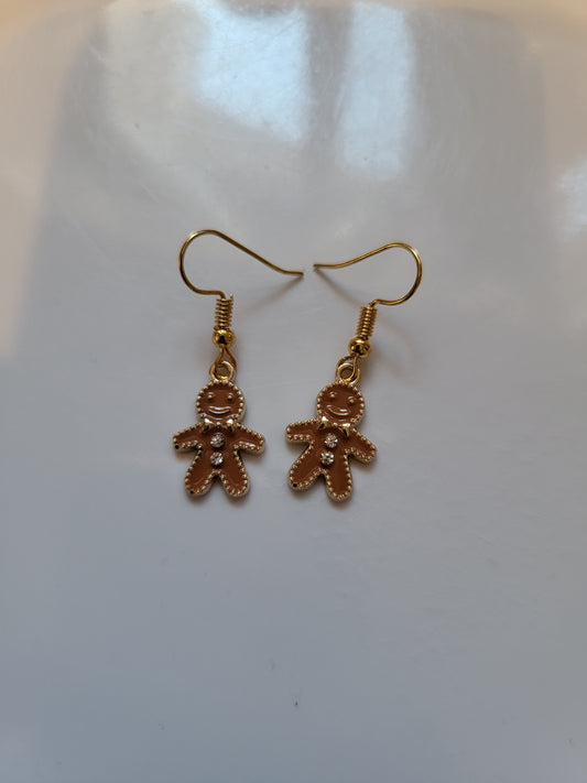 Gingerbread Man earrings