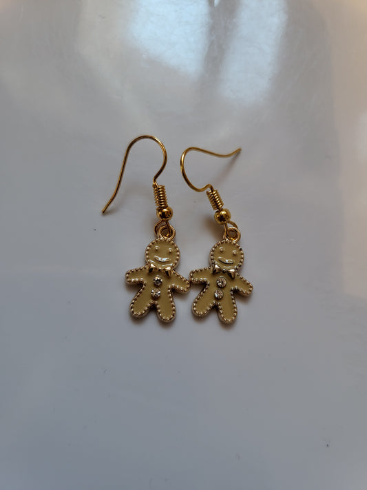 Gingerbread Man Beige earrings