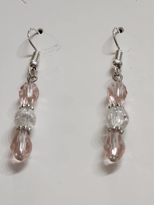 Pink hue crystal earrings