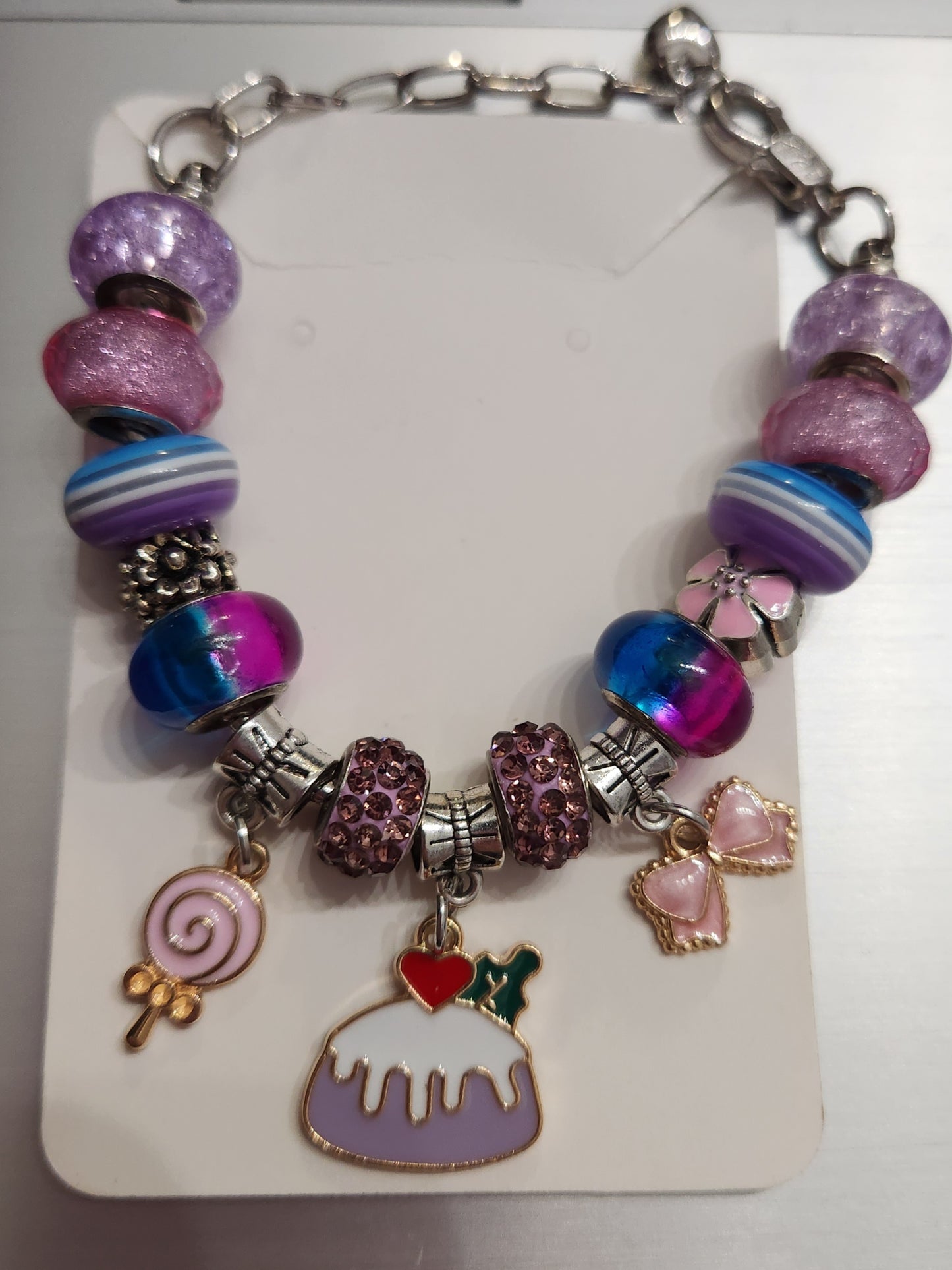 Purple and Pink cake bracelet