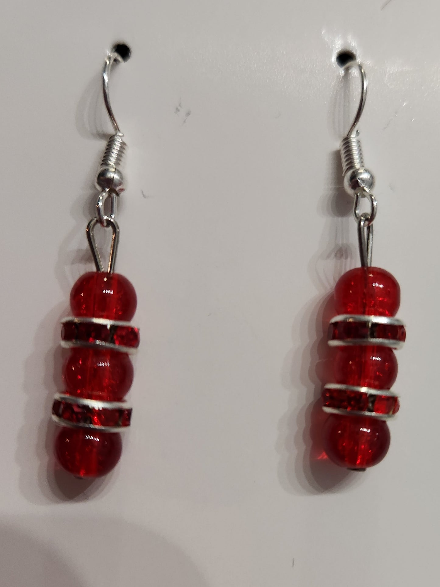 Red crystal earrings