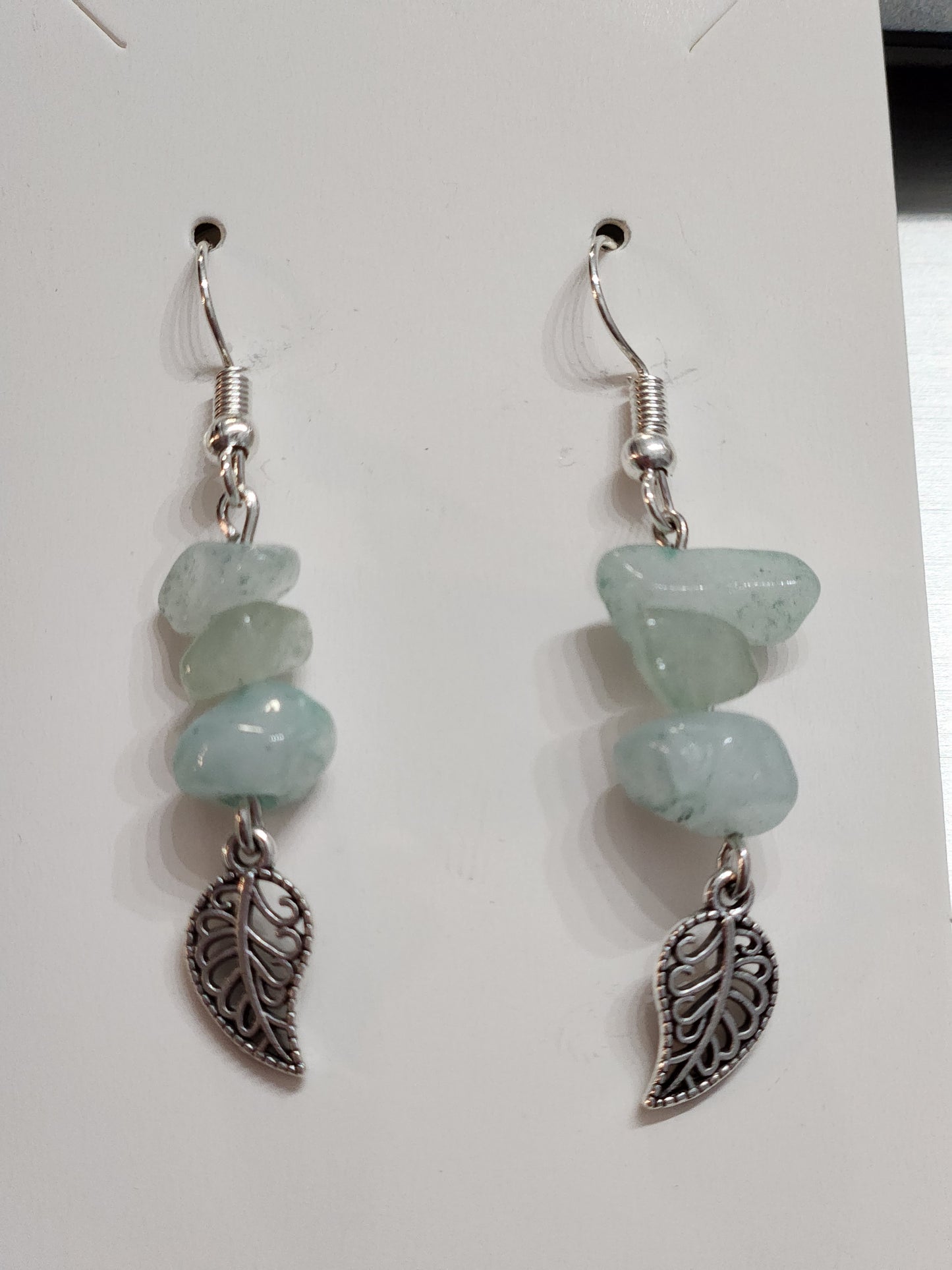 Teal Rock Feather earrings