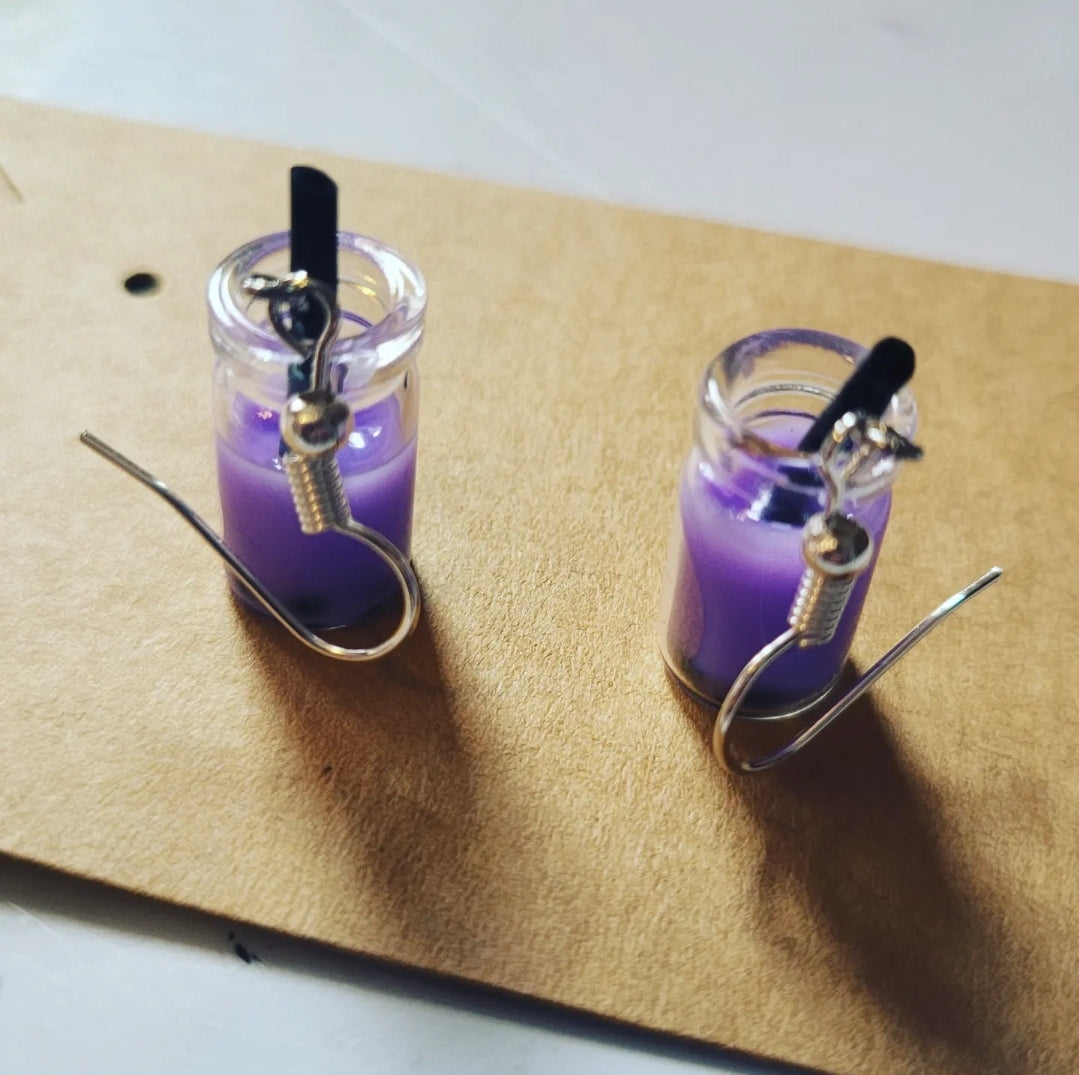 Boba purple earrings