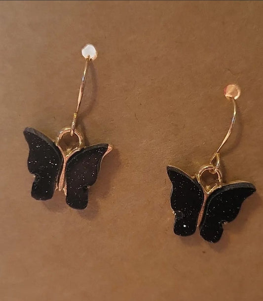 Butterfly black earrings